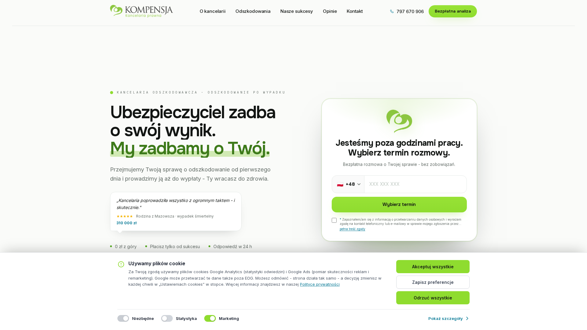Kancelaria odszkodowawcza Kompensja cover