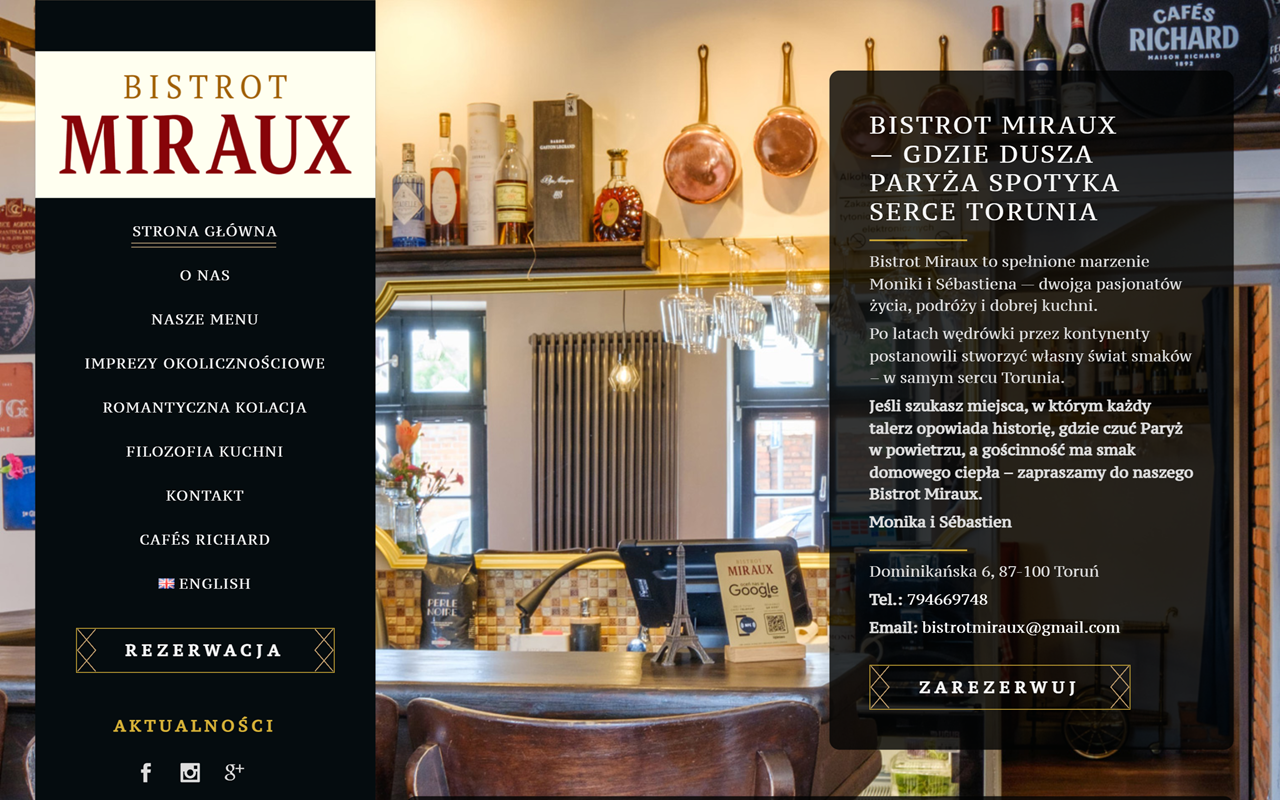 Restauracja Francuska Toruń Bistrot Miraux cover