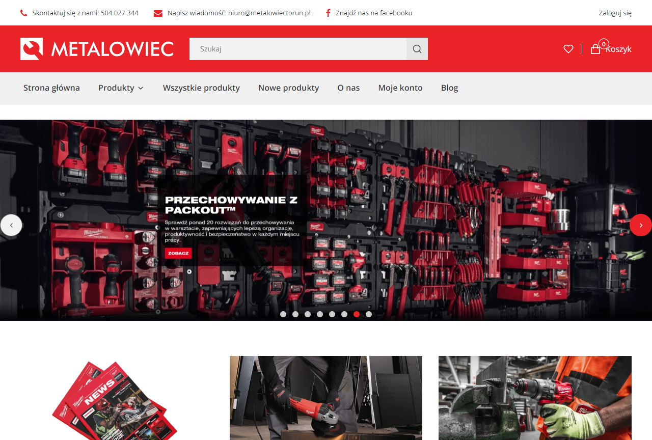Sklep Metalowiec Toruń - dystrybutor narzędzi Milwaukee cover